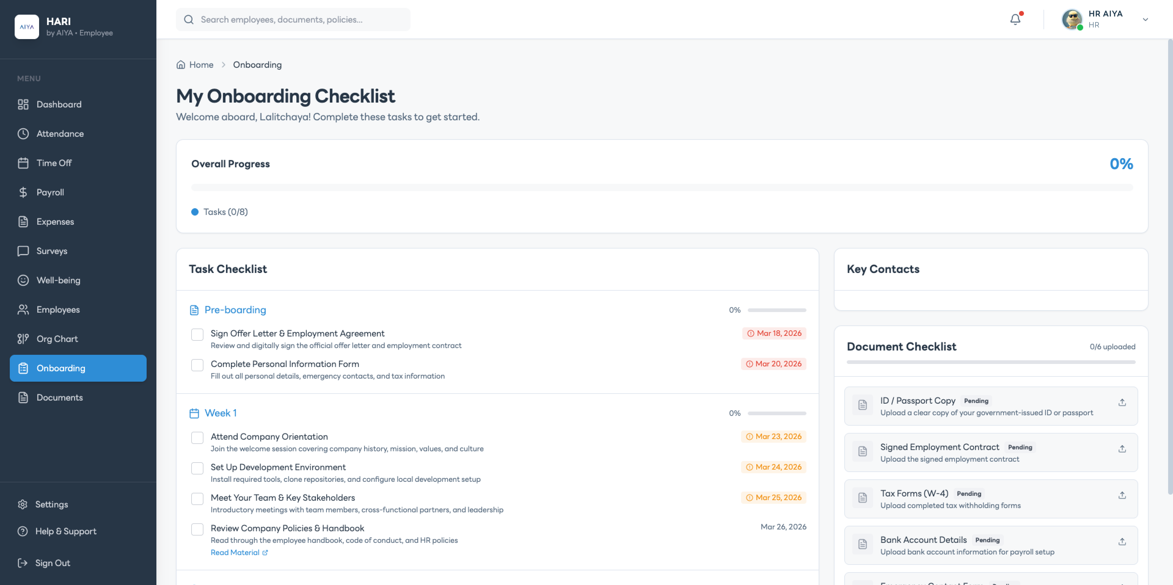 HARI — Smart Onboarding Checklist